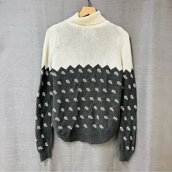 Old Ranch Knit Turtleneck Nordic Winter Fair Isle Sweater Organic Cotton Size S - Picture 6 of 12
